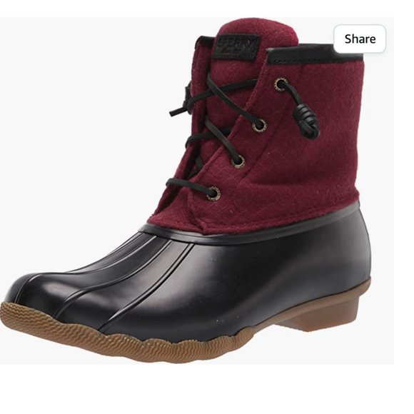 New in Box Sperry Women's Saltwater duck Emboss Wool snow Boots - Picture 2 of 7